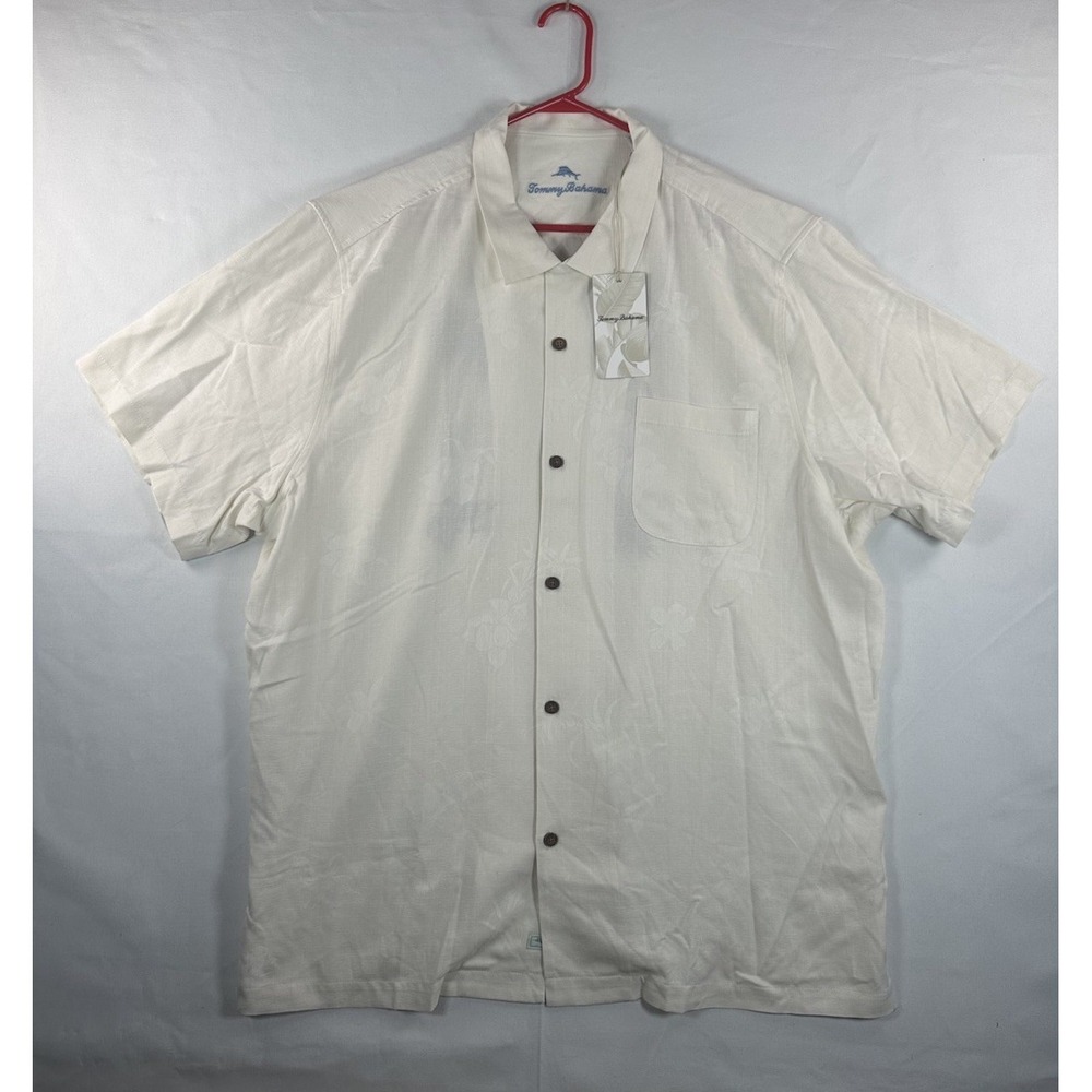 NWT Tommy Bahama Shirt Men's 2XL Isle Be There Silk Camp Hawaii Embroidered $168 - Picture 2 of 9